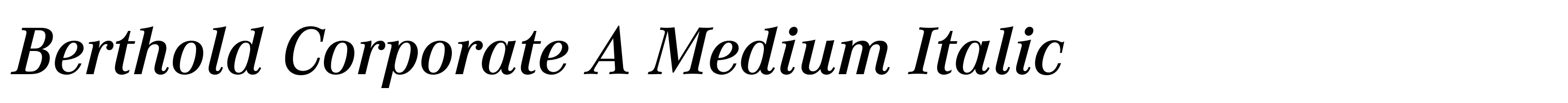 Berthold Corporate A Medium Italic